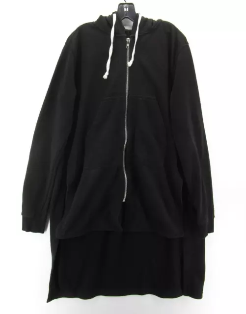 RICK OWENS DRKSHDW Sweatshirt Men Large Black Hoodie Fishtail Streetwear Zip Up