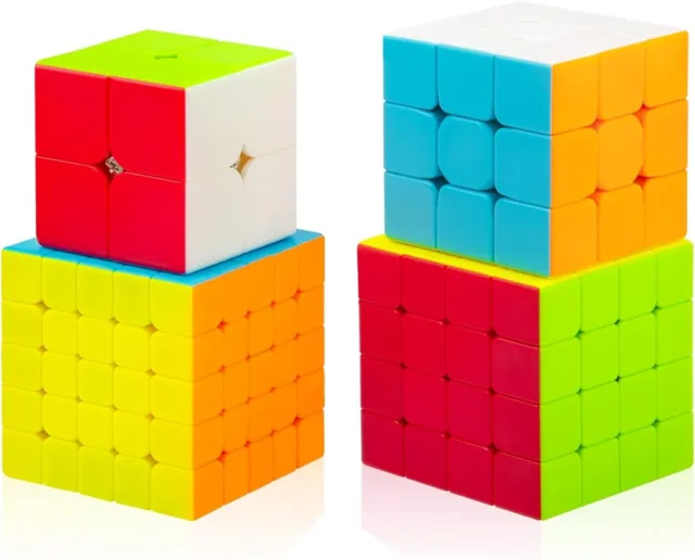 2x2 3x3 4x4 5x5 Puzzle toy twist cube Moyu Qiyi 4PCS Stickerless Speed
