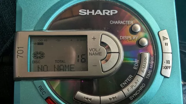 Sharp MD-MS 701H Portable Minidisc Player Recorder Blau/Türkis