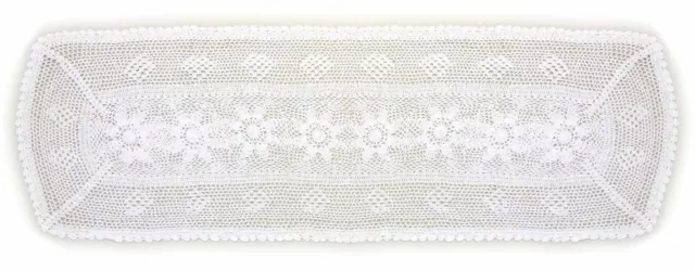 100% Cotton Crochet Lace White Handmade Table 16 "X 45" Runner £12.99 Each