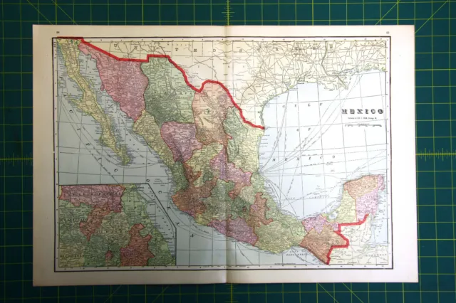 Mexico Panama Cuba -  Rare Original 1911 Historical Antique World Atlas Maps