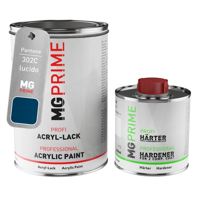 Pantone 302C Blue lucido Vernice acrilica 1,5 litri in barattolo incl. indurente
