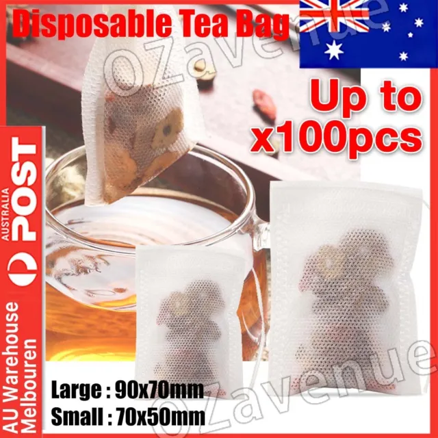 50x Empty Tea Bags - Herbal infuser t2 loose leaves teabags filter paper string