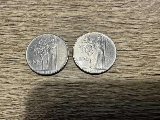 100 Lire 1956 et 1957 Minerve - République Italienne