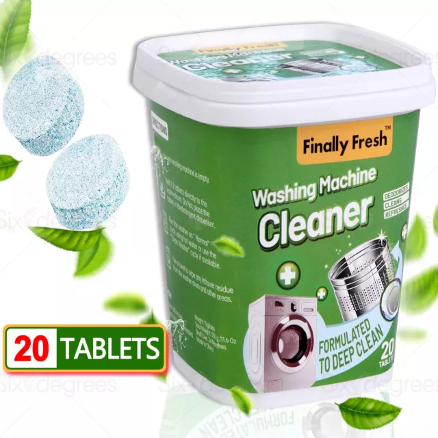 Finally Fresh Washing Machine Cleaner for Front Loaders & Top Loaders, 20-Tablet