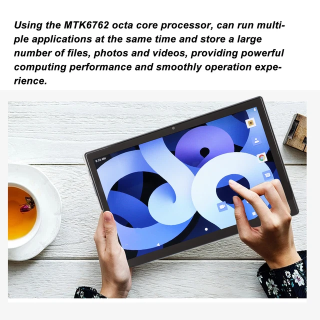 (Gold) Smart Tablet 10.1-inch Front 8MP Rear 16MP Tablet For Video Work