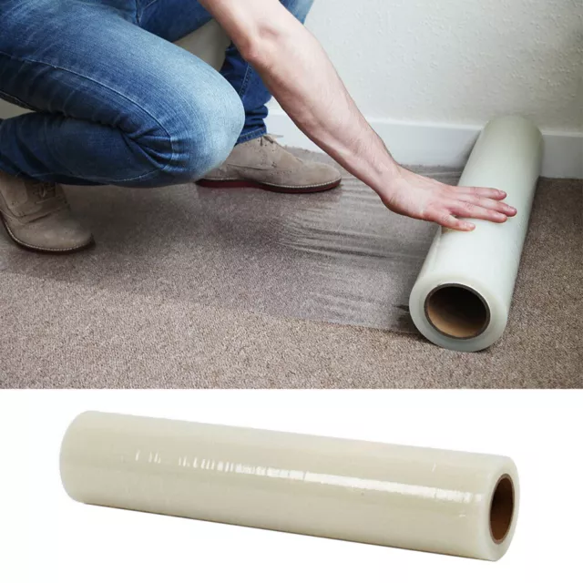 10-100M Self Adhesive Cover Carpet Floor Protector Film Roll DustFilm Protection