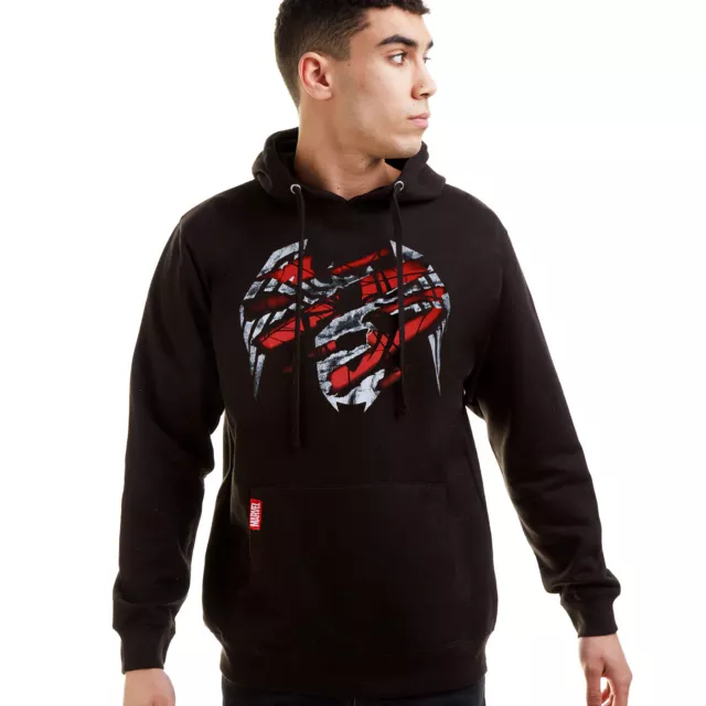 Official Marvel Mens Venom Tear Pullover Hood Black S - XXL