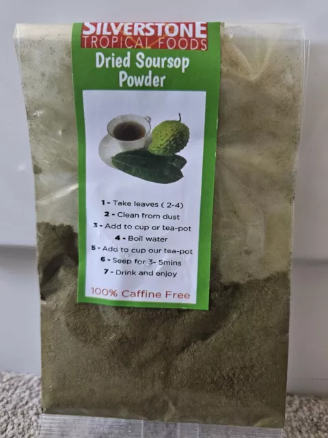 Dried Soursop leaf/Leaves/powder Ceylon  Guanabana Graviola Guyabano Organic 10g