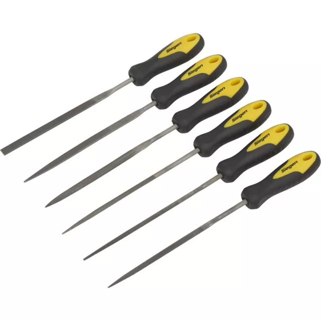 6 Piece 100mm Needle File Set - Comfort Grip Handles - Precision Micro Files