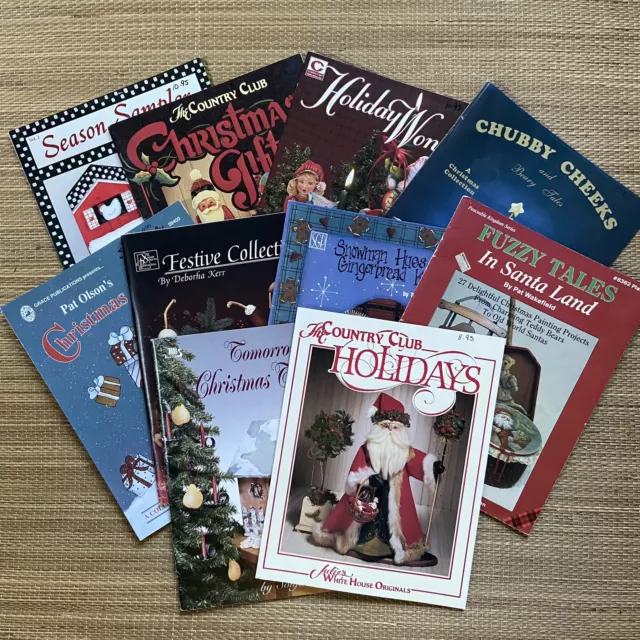 Lote de 10 Libros de Patrones de Pintura de Navidad Navidad Navidad Natividad Santa Tole Muestreador