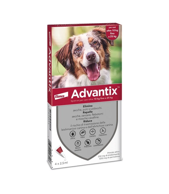 Advantix Bayer - 4 pipette per cani  10-25 kg SCADENZA 10-2023