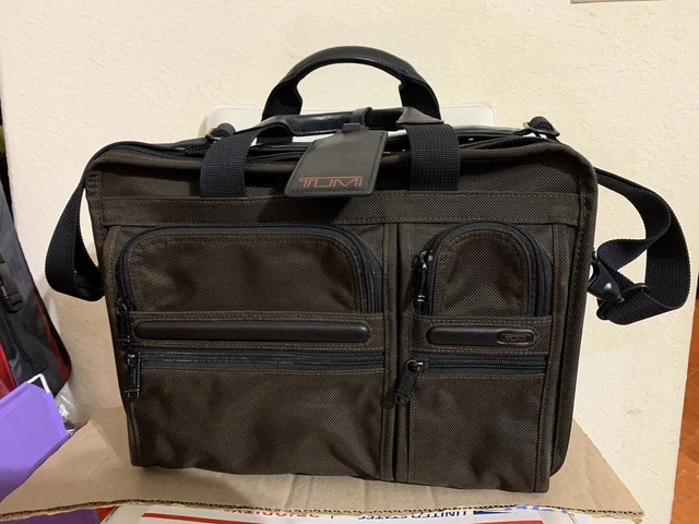 Tumi 26141B4 Alpha Ballistic Brown Expandable Briefcase Messenger Bag