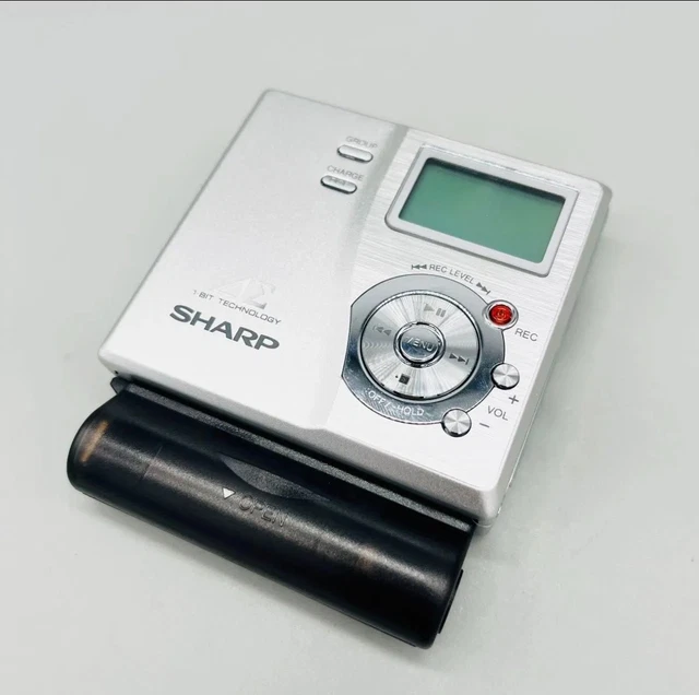 SHARP AUVI MD-DR77-S MiniDisc Recorder Silver MDLP 1-Bit Fully