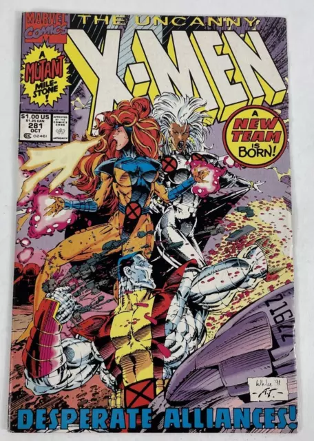 The Uncanny X-Men #281 Oct. 1991, New Team Marvel Comic Book, Newsstand Variant