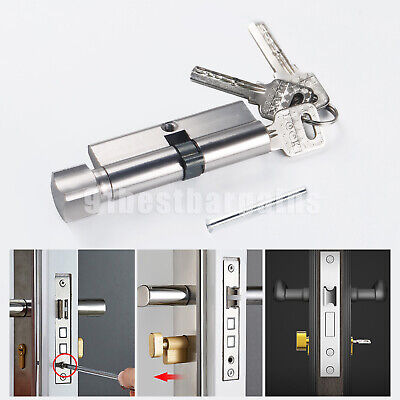 70mm Sliding Security Screen Home Door Lock Cylinder Thumb Turn Hardware w/3 Key