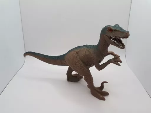 Boley - Velociraptor Dinosaur 8" Toy Figure Brown With Dark Green Stripe VG C