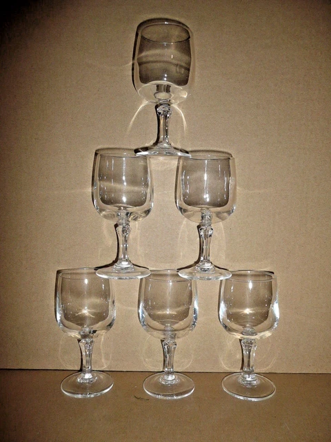 6 VERRES a vin blanc 12 cl , modèle AMBASSADE en cristal d'arques ; lot / série