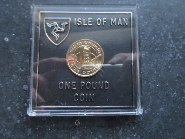 1991 Isle of Man 1 Pound Coin in Case