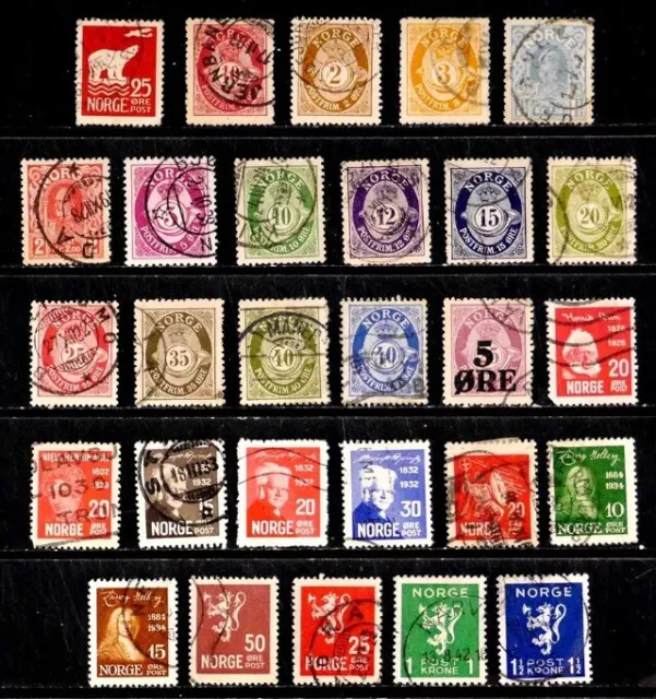 Norway: Classic Era Stamps Used Sound Stamps Stamped