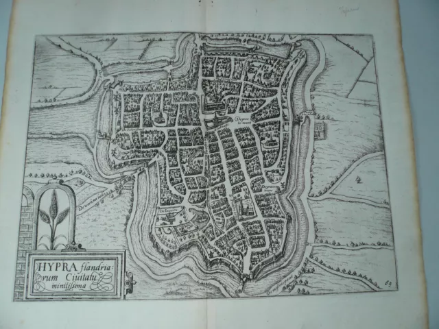 Ypres,anno 1648, Guicciardini Copperengraving, edited anno 1648,