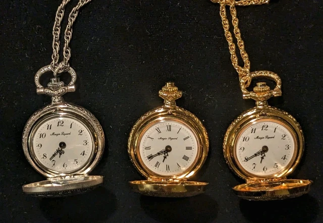 Lot De 3 Montres Gousset Anciennes Pour Homme + Boîtier à Pièces - État D'occasion, Vintage