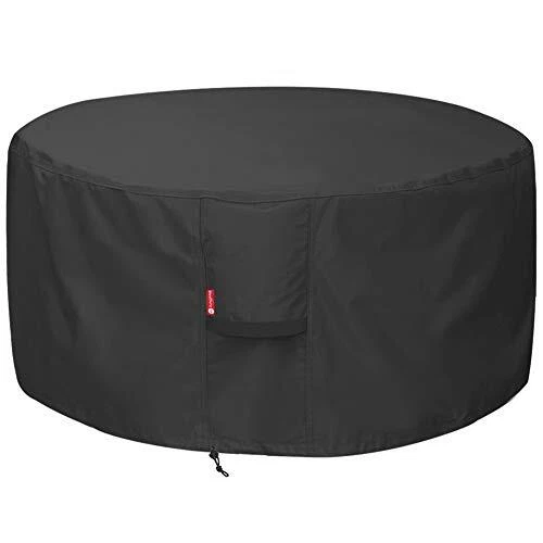 Fire Pit Cover - Waterproof 600D Heavy Duty Round Patio Fire Bowl Cover Black...
