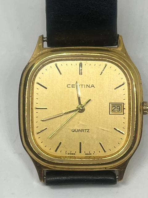 Montre Vintage Certina Swiss Quartz Day Date - Fonctionne Avec Pile Neuve