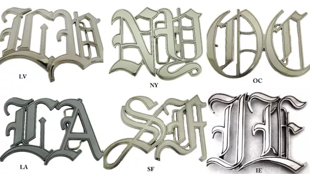 Old English Style Initials Los Angeles New York Las Vegas USA Belt Buckle Men