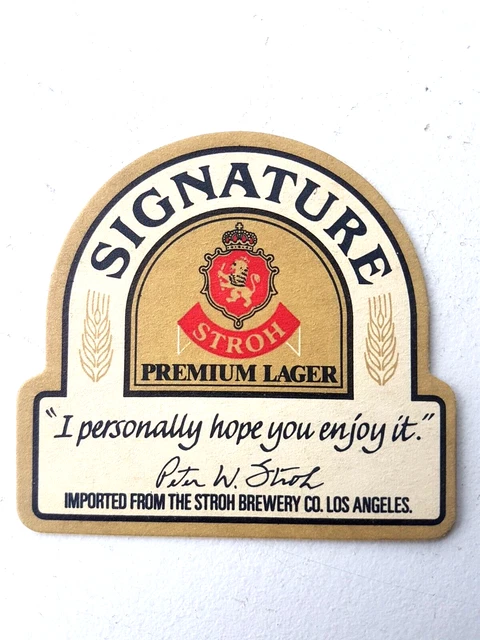 Vintage STROH BREWERY CO - Premium Lager  Cat No'?? Beer mat / Coaster