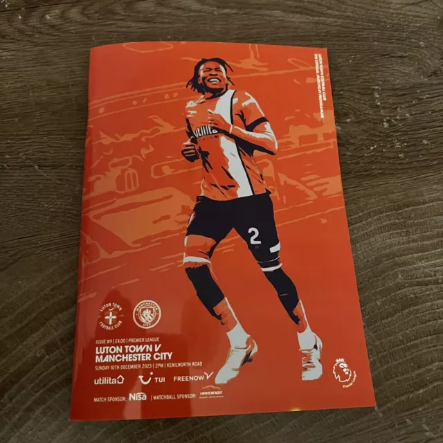 LUTON TOWN v MAN CITY  (10/12/23) OFFICIAL PROGRAMME RARE + *FREE GIFT/POSTAGE*