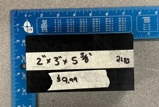 2" Thick DELRIN / ACETAL BLACK FLAT SHEET STOCK 2.00" x 3.00" x 5.625"