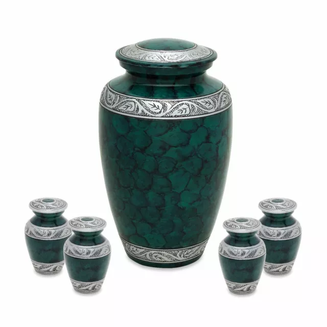 Adult Urn for Ashes Large Cremation Memorial  Green Large Small Keepsake Urn