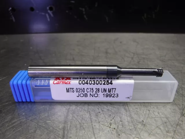 Carmex MTS 0250 C75 28 UN MT7 Carbide Thread Mill 40300254 (LOC3698A)