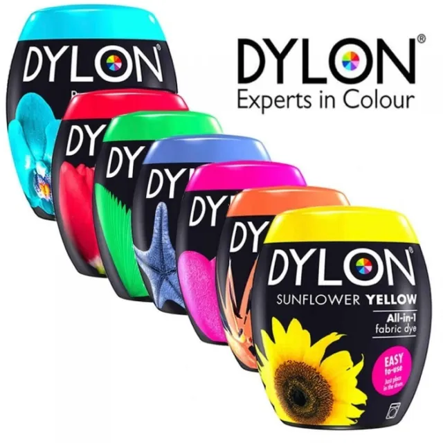 Dylon Washing Machine Fabric Dye Pod 350g for Clothes All-in-One 1pk, 2pk, 3pk 6
