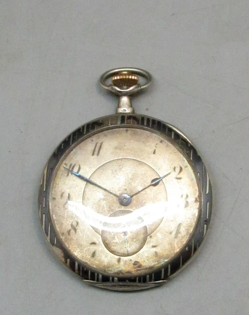 Montre De Poche Moeris Milan 1906 - Argent, Mouvement Mécanique - Fonctionne, Incomplète - État Excellent