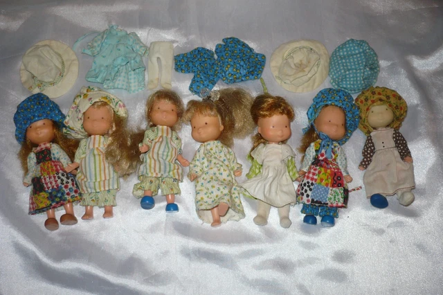 Vintage 1970's Knickerbocker Holly Hobbie & Friends Cloth Ragdoll Lot of 7