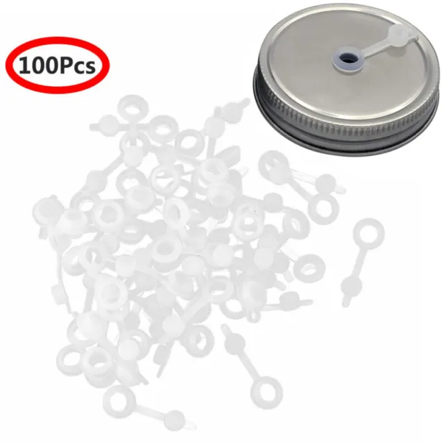 Silicone Straw Hole Grommets with Plugs for Mason Jar Fermentation Airlock Lids