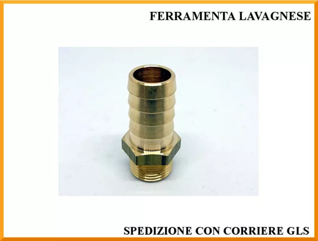 Portagomma idraulico maschio in ottone da 1/2" made in Italy