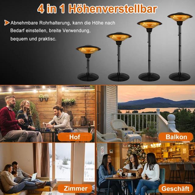Infrarot Heizstrahler Standheizer Terrassenheizung Elektrisch Strahler Heizpilz 2