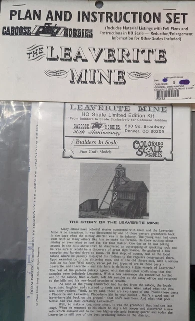 Caboose Hobbies 24182 Plan and Instuction Set for The Leaverite Mine Building