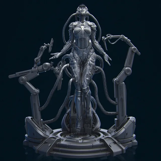 ANIME EVE CYBERPUNK Figure Unpainted Model 3D Print Unassembled Blank ...