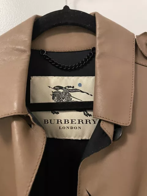 burberry Faux Leather trench coat women xs 2