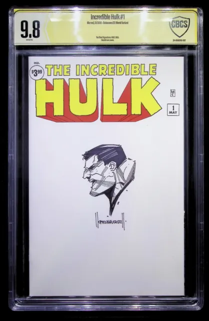 Incredible Hulk #1 Facsimile Blank Variant CBCS 9.8 - Kael Ngu Signed/Sketch