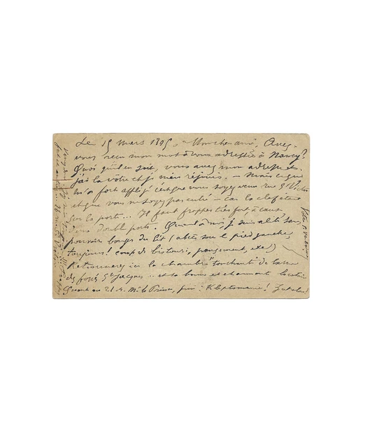 Paul VERLAINE / Carte postale autographe signée / Maîtresse / 1 an avant sa mort