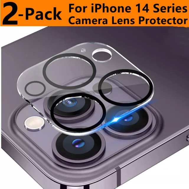 2 Pcs For iPhone 14 Pro Max 14 Plus Tempered Glass Camera Lens Protector Cover