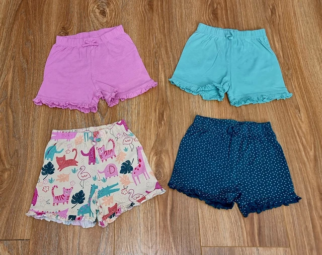 #33 Enorme pacchetto di abiti estivi per bambine età 9-12 mesi pantaloncini con pappe top 14