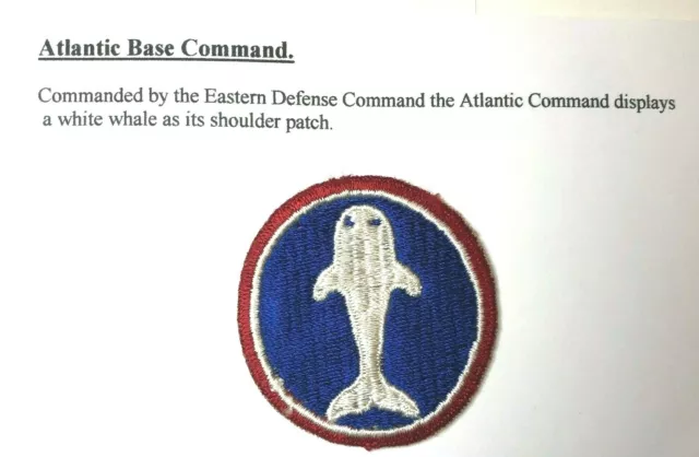US Army Atlantic base Command Cloth Badge Patch
