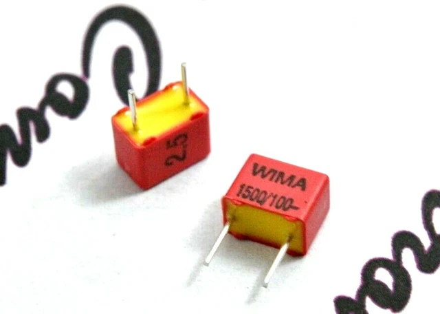 10x Condensatori WIMA FKP2 470pF 100V 10% - Pitch 5mm - Film Capacitor Made In Germany