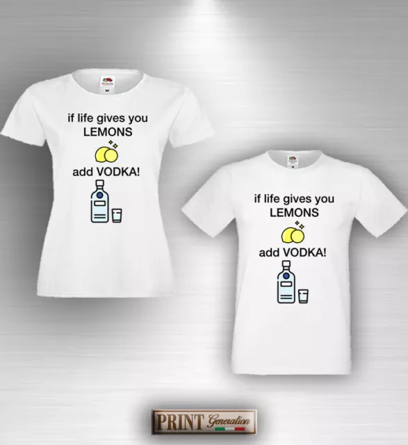 T-shirt Frasi Divertenti "SE LA VITA TI DA LIMONI..." Bibite Vodka Alcohol